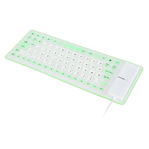 Clavier en silicone souple et léger avec connexion filaire USB couleur vert pastel