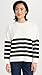 English Factory Women's Stripe Round Neck Sweater, Ivory/Black, XS