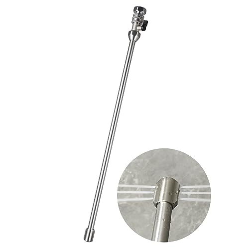 All-Metal RV Toilet Wand with Shut-Off Valve RV Black Tank Cleaning Wand with 360 Degree Swivel Adapter and Power Nozzle (Double-sided nozzles)