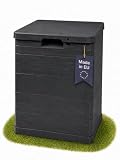 Ondis24 Aufbwahrungsbox Madera Mini Holz-Optik 90L abschlie&szlig;bar Truhe Kissenbox (Anthrazit)
