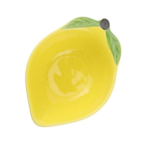 LOORGVEL レモン型セラミックプレート 食卓を彩るフルーツデザイン 調味料や乾燥果実 前菜に パーティーや家用多用途ボウル 贈り物にも適し