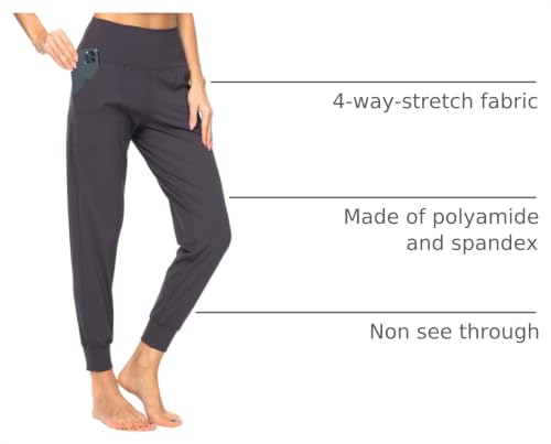 Image of Women's Joggers with Pockets, Hiking Cargo Water Resistant Lightweight Pants for Women Workout Athletic Travel Camping