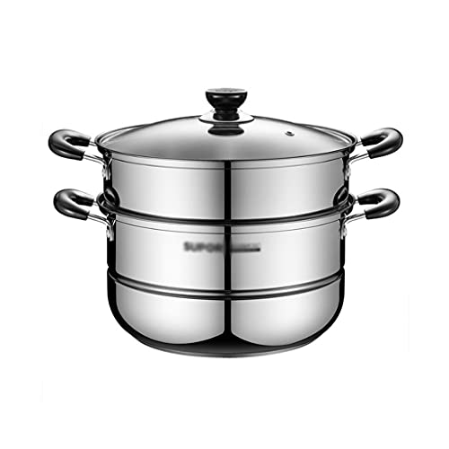 Cuiseur vapeur en acier inoxydable 28 cm à double couche pour tous feux dont induction