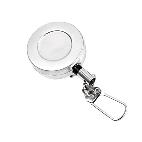 DYNWAVE Fly Fishing Zinger Retractor Stainless Steel Pin On Retractable Reel with Wire Cord 50cm