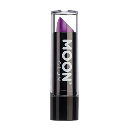 Moon Glow Barra de labios neón UV - Barra de labios de color neón brillante - Brilla bajo los rayos UV Morado intenso 1 Unidad (Paquete de 1)