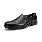 YFFUSHI Mocassins Homme en Cuir Végan Loafers à Bout Rond Rétro Décontractés Chaussures à Enfiler Confortables Loisirs Affaires, Noir, 41 EU