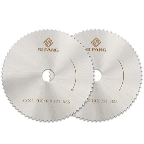 BAIWEN 2 Pack 3 Inch HSS Circular Saw Blade 72T for Wood Plastic Metal Tile Cutting Rotary Tool with 3/8 Inch Arbor,20500rpm, Silver