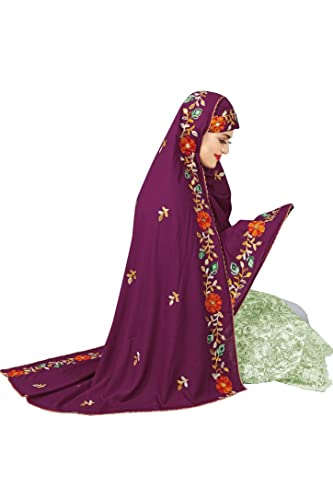 Hijab for Women Traditional Embroidered 100% Rayon Cotton Soft Scarf Long Skin-Friendly Namaz Hijab Wrap Scarves2