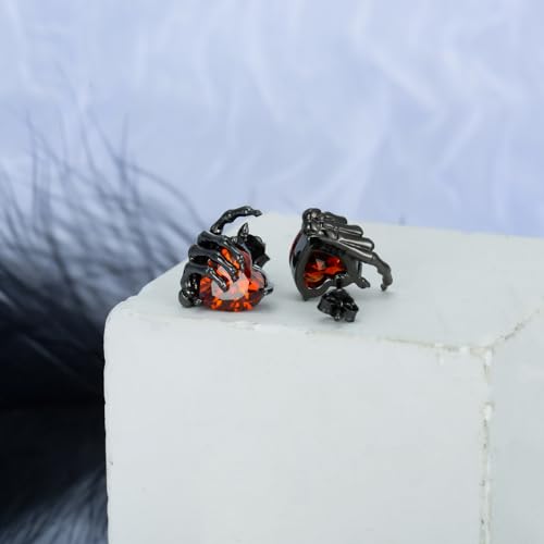OHAYOO Skeleton Hand Earrings 925 Sterling Silver Skull Earrings Halloween Stud Earrings Gothic Jewelry Gifts for Women Men4