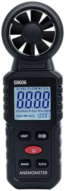 Mcbazel Anemometer, LCD Display, High Accuracy, °C and °F Display, Easy Operation, MAX/MIN/AVG Function, Anemometer Measures 1-12, Japanese Instruction Manual Included - Black