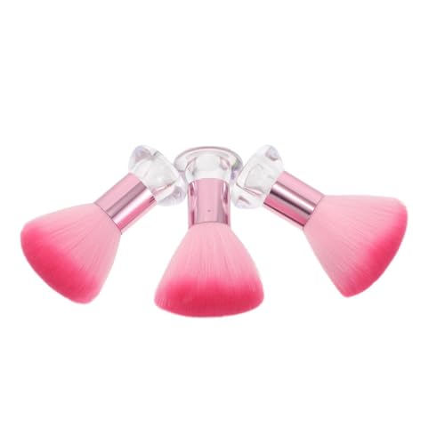 FRCOLOR Brocha para Rubor Grande de 3 Piezas Base Estable, Cabezal Suave en Forma de Hongo, Cepillo Redondo para Cara, Herramienta Portátil de Maquillaje para Aplicación Uniforme y Uso