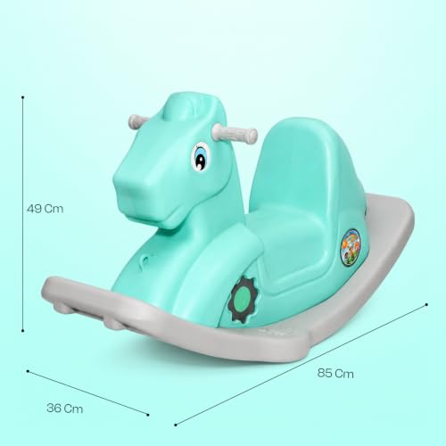 Image of Toyzone 2 in 1 Royal Horse Ride On - Green| Baby Rocker with Comfortable Seat & Back Support | Durable Child-Safe Design | Smooth Rocking Base | Indoor Play Toy | 1-4 Years