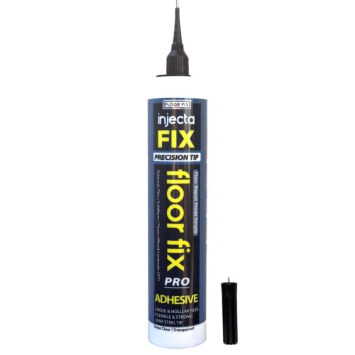 Inject-A-Fix 300ml De Floor-Fix Pro: Repara Baldosas Sueltas Y Huecas, Superresistente, Fluye Bajo Las Baldosas Y Se Adhiere Rápidamente. Incluye Punta De Inyección Patentada De 1,9 mm (1)