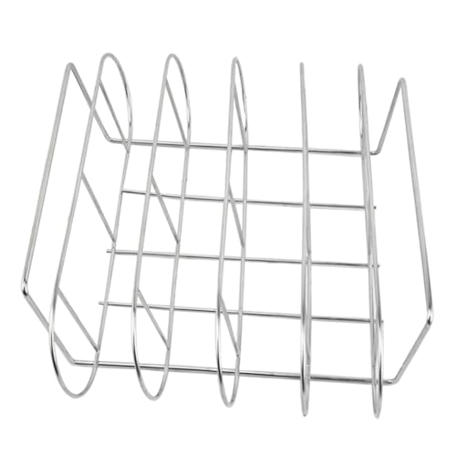 JOINPAYA Stainless Steel Rib Rack Bbq Grill Stand Heavy-duty Barbecue Cooking Grill Holder for Oven Gas Charcoal Roasting Pan for Ribs and Meat