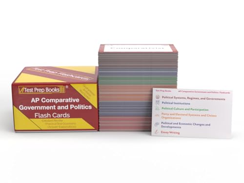 AP Comparative Government and Politics Study Cards 2024-2025: Review and Practice Test Questions for the AP Comp Gov Exam [Full Color Cards]