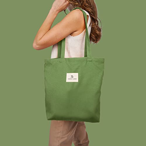 Emma Lund Jute tas - stijlvolle boodschappentas met binnenzak en extra brede bodem - stoffen tas van 38 x 40 cm met lang handvat - perfecte tas als schoudertas of tote bag - Image 4