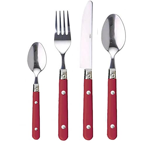 Hogar Y Mas Cubiertos Jasmin 24 Piezas - Rojo