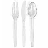 Prestee 600 Plastic Silverware Set - 200 Plastic Knives, Forks, and Spoons for 200 Guests - Heavy Duty Bulk Disposable Flatware Utensils for Christmas, Holiday, Wedding Party Supplies