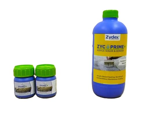 Image of Zydex Zycosil+ 100ml (Pack of 2) + Zycoprime+ 1 Litre (Pack of 1) | Advanced Waterproofing Solution & Acrylic Sealer Bonder | Concrete Protection, Roof Leakage Repair, Wall Seepage Control