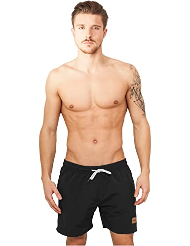 LK LEKUNI Badehose Herren Badeshorts Schwimmhose Boardshorts Kurz Sommer Schnell Trocknend Schwarz_2XL