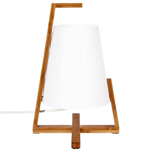 Atmosphera - Lampe Gong - bambou et blanc - H32 cm