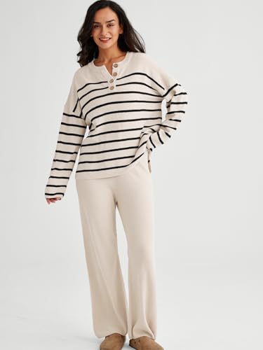 Image of LILLUSORY Women's 2 Piece Lounge Sets Oversized Slouchy Matching Cozy Knit Sets