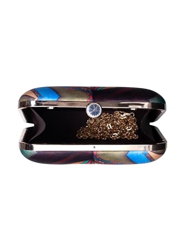 Image of Artklim Printed Box Clutch for Girls - Cross Body Purse with Detachable Golden Chain Strap