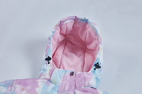 WOWULOVELY Girl's Winter Skisuit Thicken Warm Hooded Snowsuit Toddler Ski Jacket Pants Set4