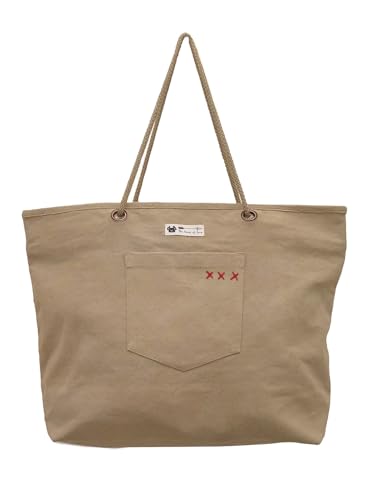 Image of The House of tara Cotton Oversized Canvas Tote Bag with Zip Pouch | YKK Zipper Closure | Padded Pocket for Tablet & Sunglasses /Phone | Bottle Holder | Strong Nylon Handles | Women