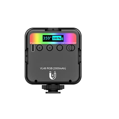 Image of RGB Full Color LED Video Light 2500K-9000K 800LUX Magnetic Mini Fill Extend 3 Cold Shoe 2000mAh Type-c Port(E)