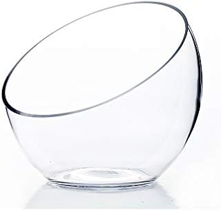 WGV Slant Cut Bowl Glass Vase, Width 7