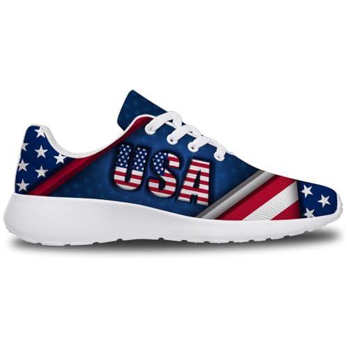 Women's Men's 4th of July Shoes Running Tennis Shoes American Flag Sneakers Gifts for Mom Dad 6