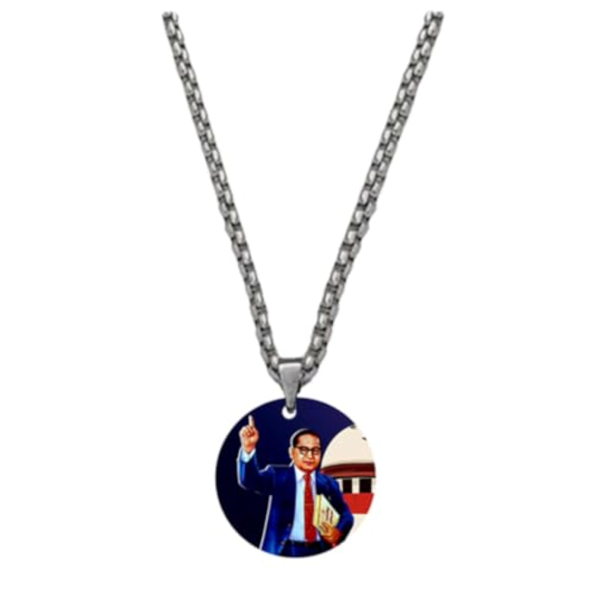 Dr Babasaheb Ambedkar Acrylic Pendant with Box Chain, Equality Tribute