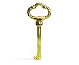 KY-2 Skeleton Key Reproduction Brass Plate Hollow Barrel Key for Cabinets, Drawer, Dresser Locks or...