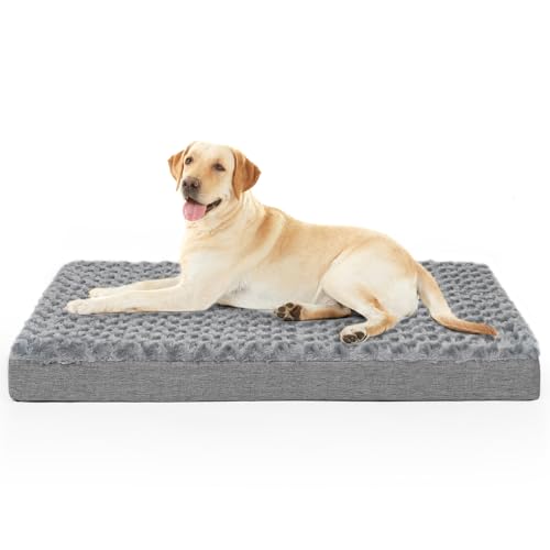 Arien Cama 0rtopédica para Perros, Cama para Perro Grandes, Almohadillas para Jaulas de Perros con Funda Extraíble y Felpa Suave, Cama para Perros XL 41in...