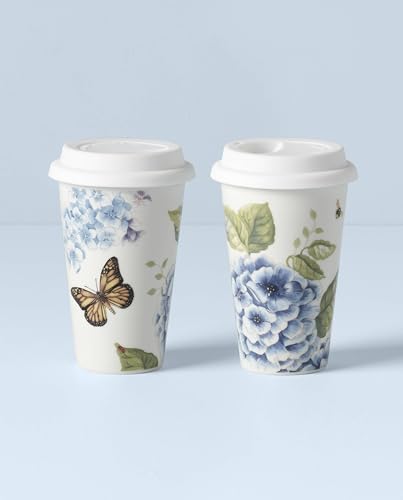 Lenox Butterfly Meadow 2-Piece Thermal Travel Mug Set, 3.15 LB