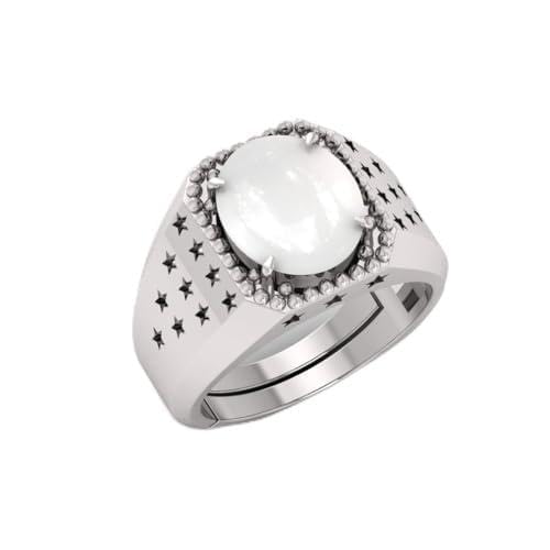 Pierre de lune bague réglable argent certifiée laboratoire