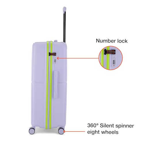 Image of Nasher Miles Bali Hard-Sided Polypropylene Luggage Set of 2 | 65cm & 75cm | 8 Wheels Medium & Large Trolley Bag for Travel | Suitcase (Grey)