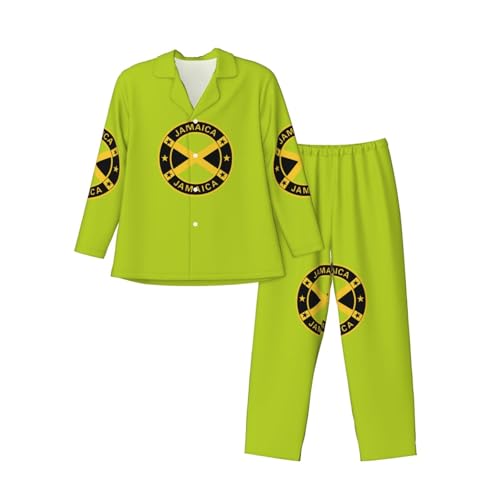 Pijama de hombre Jamaica con manga larga y escudo impreso para invierno
