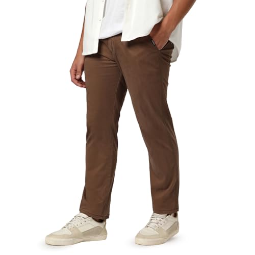 Image of Urbano Fashion Men's Straight Fit Mid Rise Cotton Casual Chinos Trousers Stretch