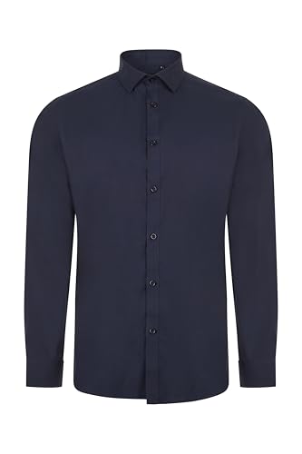 Velilla 405017S Camisa Manga Larga Stretch Hombre, Color Azul Navy, Talla L