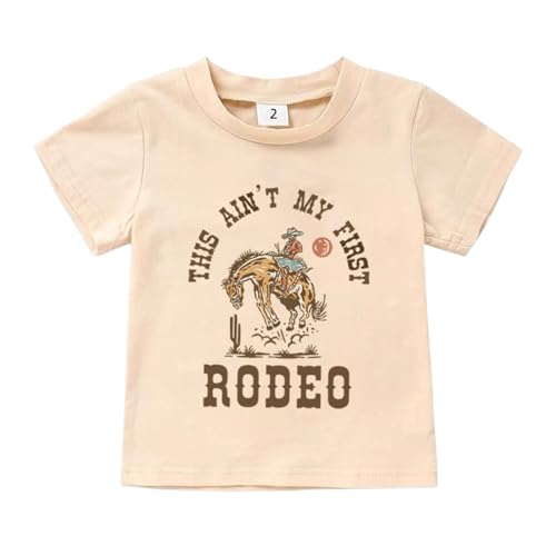 Toddler Girl Boy 2nd Birthday T-Shirt This Ain't My First Rodeo Its My Second Short Sleeve Birthday Tees