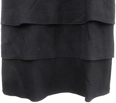 ミッシェルクラン MICHEL KLEIN フレアスカート ミモレ ロング ティアード ウール 38 M 黒 ブラック AU レディ