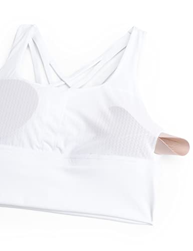 Image of CRZ YOGA Naked Feeling Scoop Neck Sports Bras | Medium Support, Removable Pads, Yoga, Sleek, Longline, Strappy Back, for Women