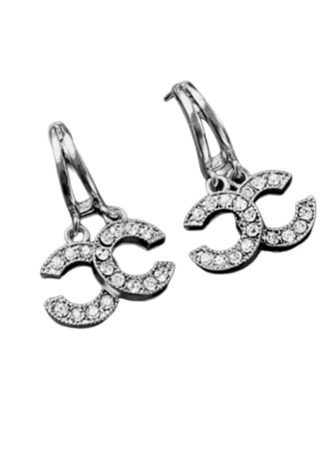 Bestselling Chanel Inspired Celebrity Style Statement Earrings, Limited Edition (Silver) (B0CXRRPFSM) Amazon Price History, Amazon Price Tracker