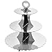 Jinlaili Soporte para Tartas de Cartón, 3 Pisos Soporte Cupcakes, Cupcake Stand Redonda, Soporte de Magdalenas para Cumpleaños, Fiesta, Boda, Navidad (Plata)