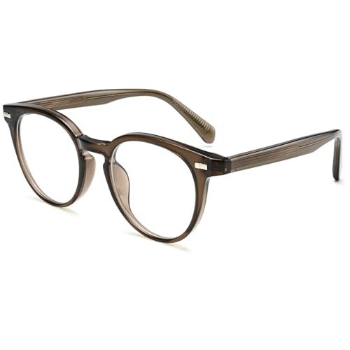 Image of Dollger Women Round Blue Light Blocking Glasses Men Retro Computer Gaming Eyeglasses Anti-Eyestrain