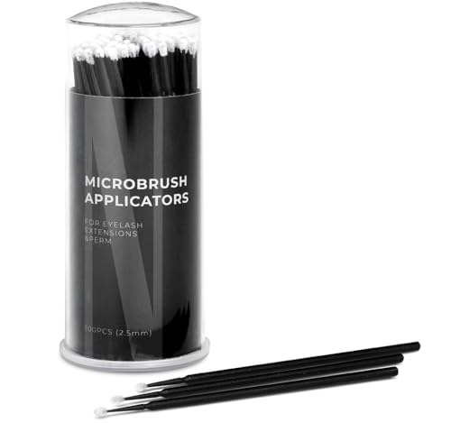 Microaplicadores para pestañas Nanolash 100 uds - microcepillos para pestañas, aplicadores de pestañas desechables, microcepillo para extensiones de pestañas (2,5 mm)