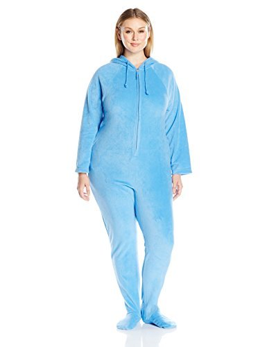 Casual Moments Women's Plus-Size One-Piece Hooded Pajama