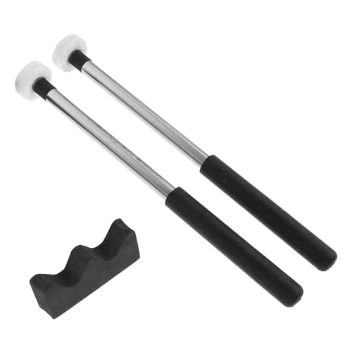 BESTonZON 2pcs - Baquetas con mango de metal y fieltro para tongue drum y otros instrumentos de percusión, portátiles y livianas para control y rendimiento mejorados miniatura 1